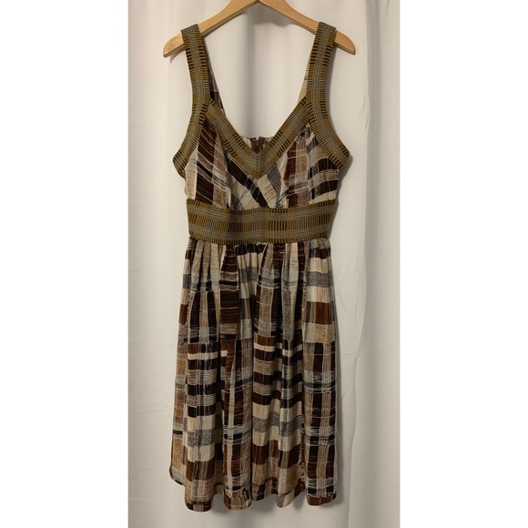 Plenty by Tracy Reese Faux Patchwork Silk Dress 8 - Picture 2 of 8